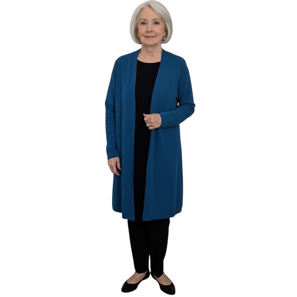 Chico’s Turquoise Blue Open Cardigan Sweater Duster